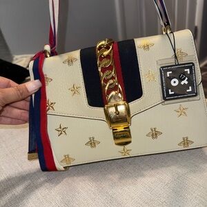 Gucci Sylvie Shoulder Bag with Bee & Star Print